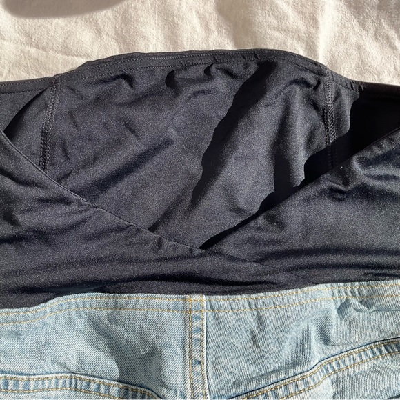 Isabel Maternity By Ingrid and Isabel jean midi shorts size 6 high wasted - Picture 6 of 6